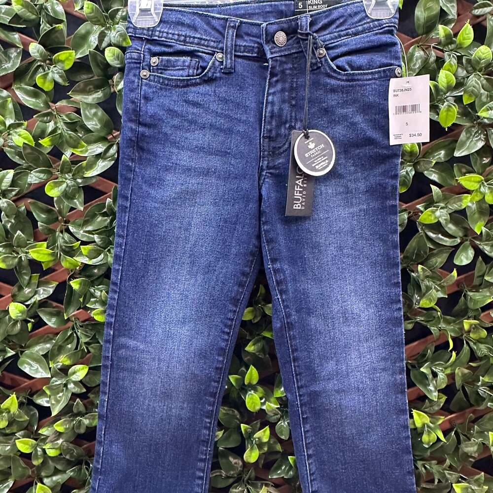 Buffalo David Bitton Boys Slim Boot King Jeans Dark Wash size 5 NWT